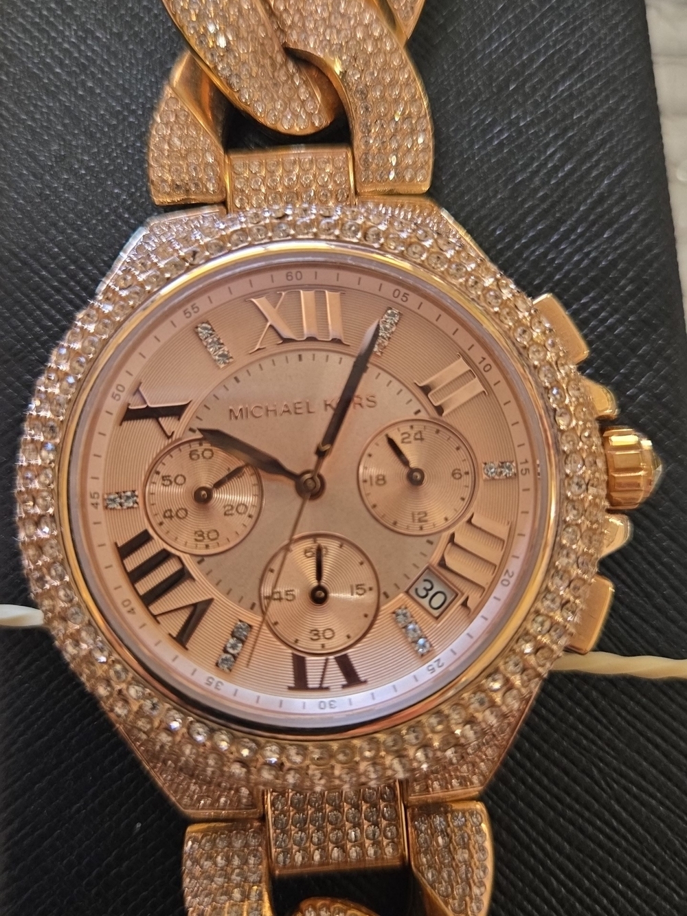 Michael Kors Rose Gold Pavé Link Chronograph Watch - Picture 5 of 5